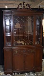 Federal Style Vintage China Cabinet- Hutch 